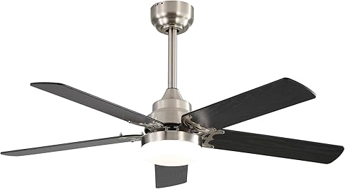 Miniatura 9 de Sofucor Ventilador de techo de 42 pulgadas con luces, control remoto, luz LED, 5 cuchillas de madera contrachapada de doble acabado, motor CC