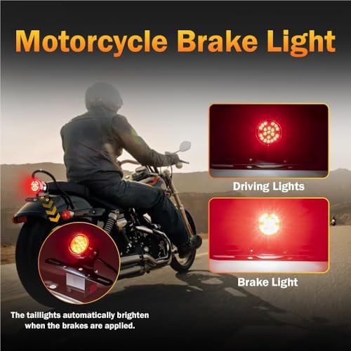 Feu arrière de moto rouge avec support de plaque d'immatriculation Bobber - 6