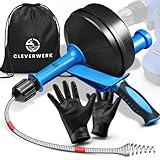 CLEVERWERK Rohrreinigungsspirale NEU [Spannfutter]7,5m lange Abflussspirale┃ Rohrreiniger Spirale mit Metermarkierungen┃Abflussreiniger Spirale Abfluss Rohrreinigung für Waschbecken, Bad, Küche