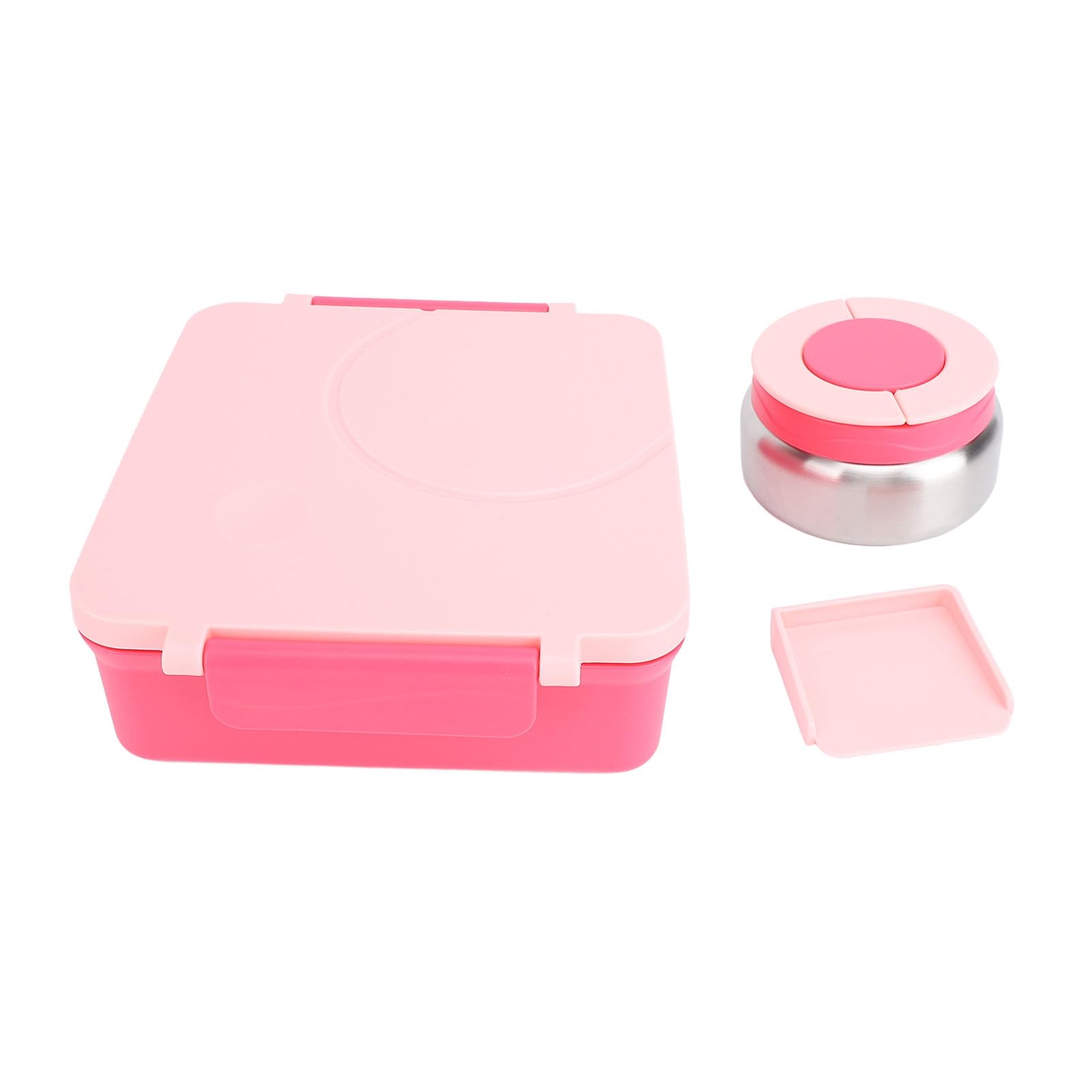 Pojemnik na lunch, wielokomorowy pojemnik na lunch, szczelny pojemnik na lunch z uchwytem, pojemnik na lunch dla dzieci, pojemnik na żywność do zmywarki, do pracy, szkoły (PINK)