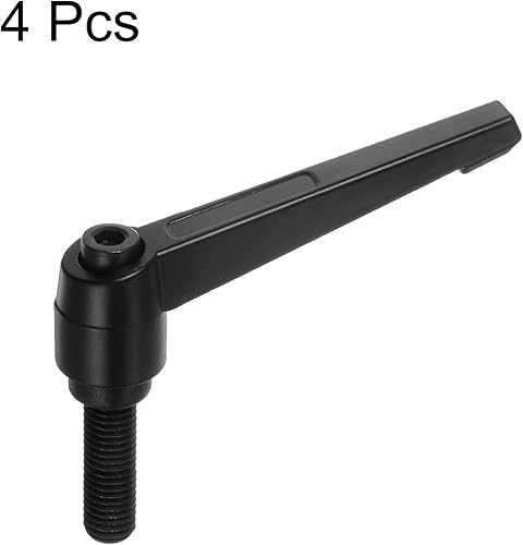 Miniatura 3 de HARFINGTON 4 manijas de palanca de sujeción ajustables M12 x 1.969 in, perillas de tornillo de rosca macho con bloqueo de tornillo giratorio, mango