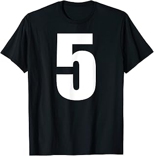 ナンバーファイブ 数字 5 プレーン 白 数字 Tシャツ