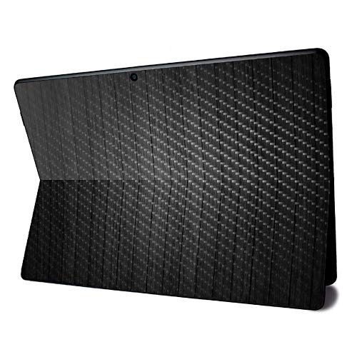 Image of MightySkins Carbon Fiber Skin for Microsoft Surface Pro X - Black Wood | Textured Carbon Fiber Finish | Easy to Apply, Remove, and Change Styles | Made in The USA (CF-MISURPRX-Black Wood)