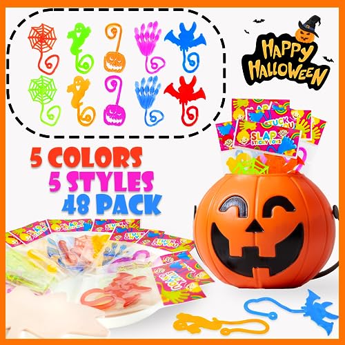 Halloween Treats Goodie Bags Stuffer Fillers for Kids(48 PCS),Bulk