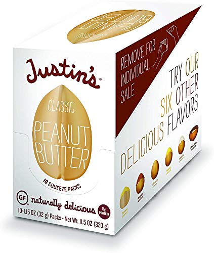 Justin's Chocolate Hazelnut & Almond Butter Squeeze Pack, Organic Cocoa, Gluten-Free (1.15Oz Each) (Pack Of 10) & Classic Peanut Butter Squeeze Packs, Only Two Ingredients, Pack Of 10 (1.15Oz Each) #TOP5