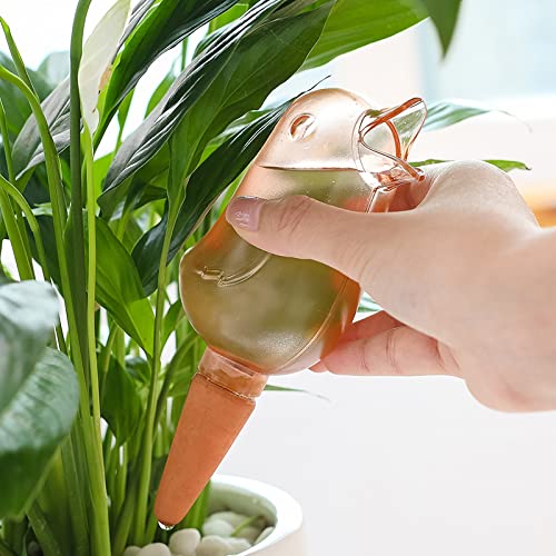 Lot de 2 dispositifs d'arrosage automatique transparents en forme d'oiseau pour plantes de jardin