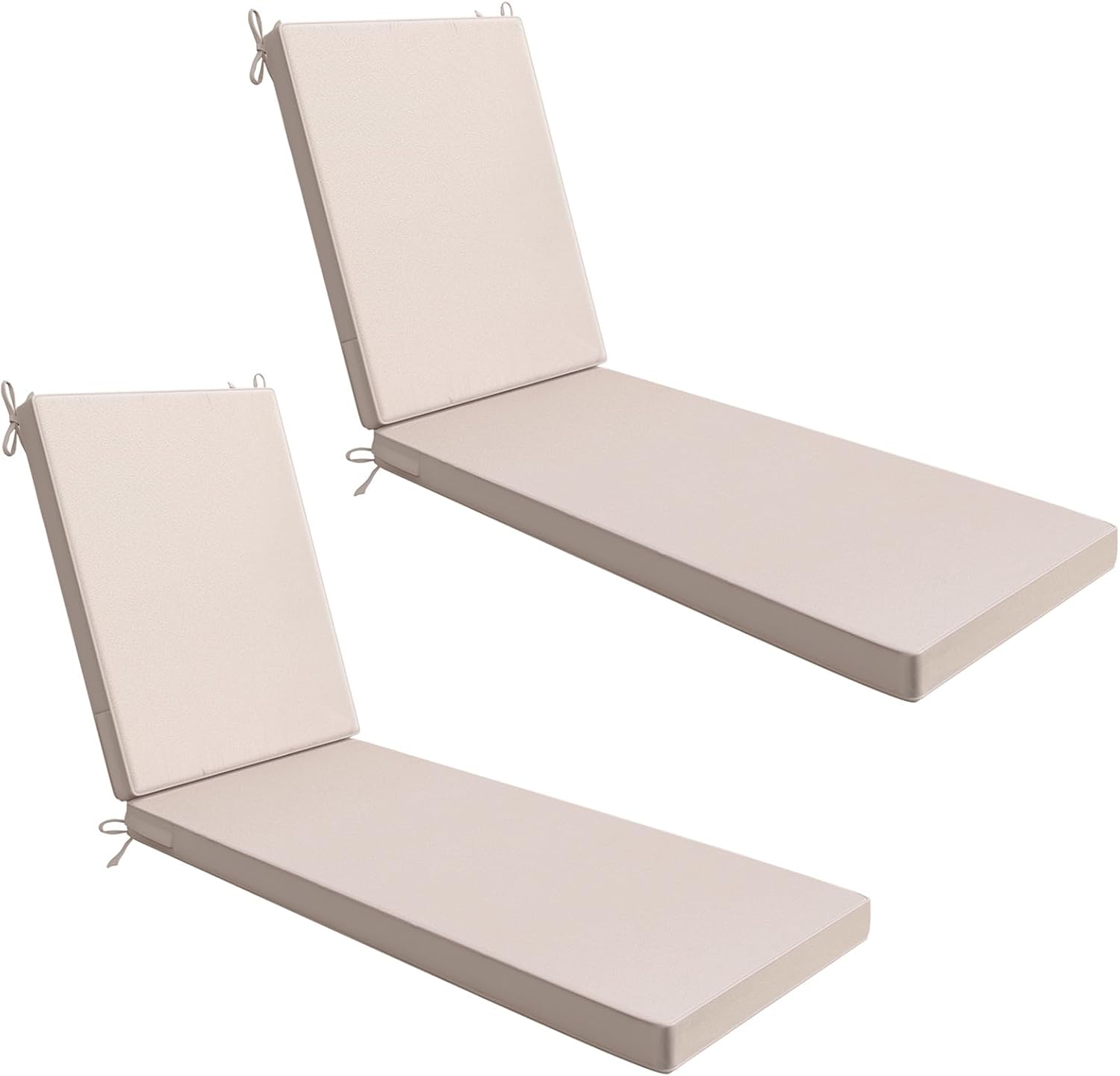 Outdoor Chaise Lounge Cushions 72x21x3, Khaki (Set of 2)