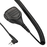 Speaker Mic with Reinforced Cable for Motorola Radios BPR40 CP200D CP200 CP200XLS CP185 CLS1410 CLS1110 DTR410 PR400 RDU4100 RDU4160D RMU2040 RMU2080D RMU2080 CLS DTR RDU RMU,2 Pin Shoulder Microphone