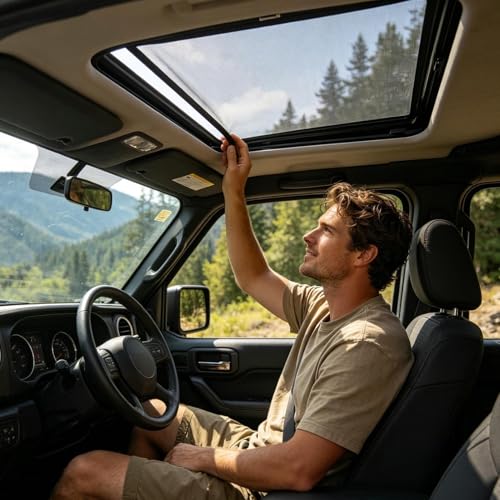 Filet universel magnétique pare-moustique pour toit ouvrant auto