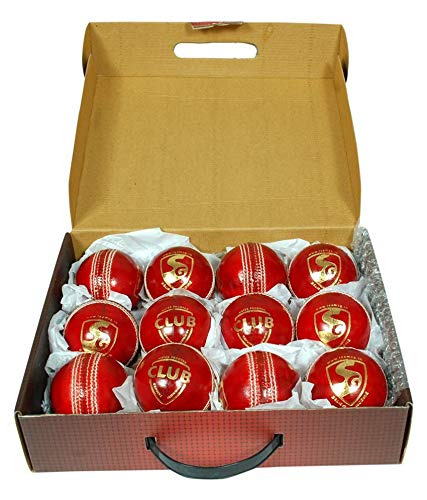 Sconosciuto SG Club Pelle Palline, Confezione da 12 (Rosso) 100% Originale in Pelle