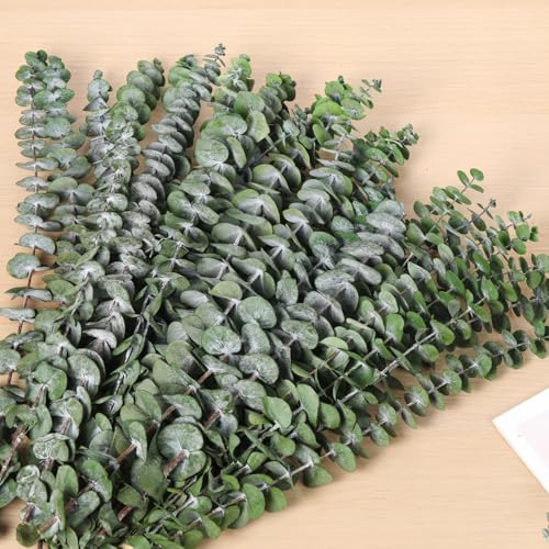 Image of 30 Pcs Dried Eucalyptus Stems for Shower, 17'' Natural Real Live Eucalyptus Leaves Branches Hanging Shower Plant for SPA Home Fragrance Bathroom Table Vase Decor