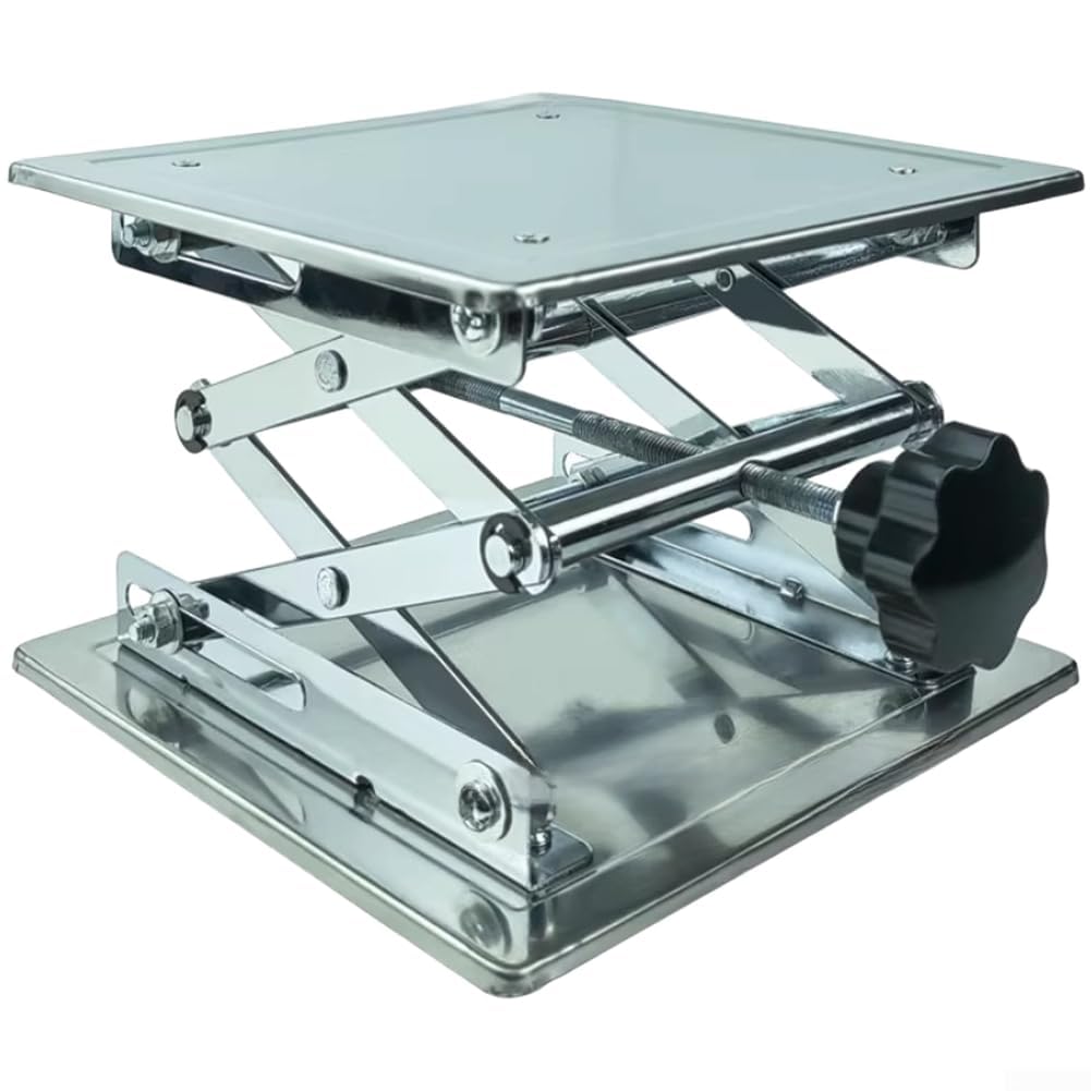 Tavolo elevatore da laboratorio in acciaio inox, 150 x 150 mm, regolabile (200 x 200 x 280 mm) | Acciaio inossidabile 304, antiruggine, piattaforma 150x150mm, altezza regolabile, supporto dell'attrezzatura di laboratorio