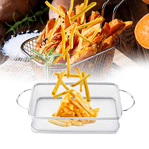 A sixx Frituurmand, van roestvrij staal, voor frituurmand, multifunctioneel, voor het knutselen van friet, knapperen, uienschijven, kip (27 x 12 x 6 cm) - Image 6
