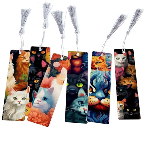Marque-page chat magique : lot de 6 idéal comme cadeau pour femme et enfant