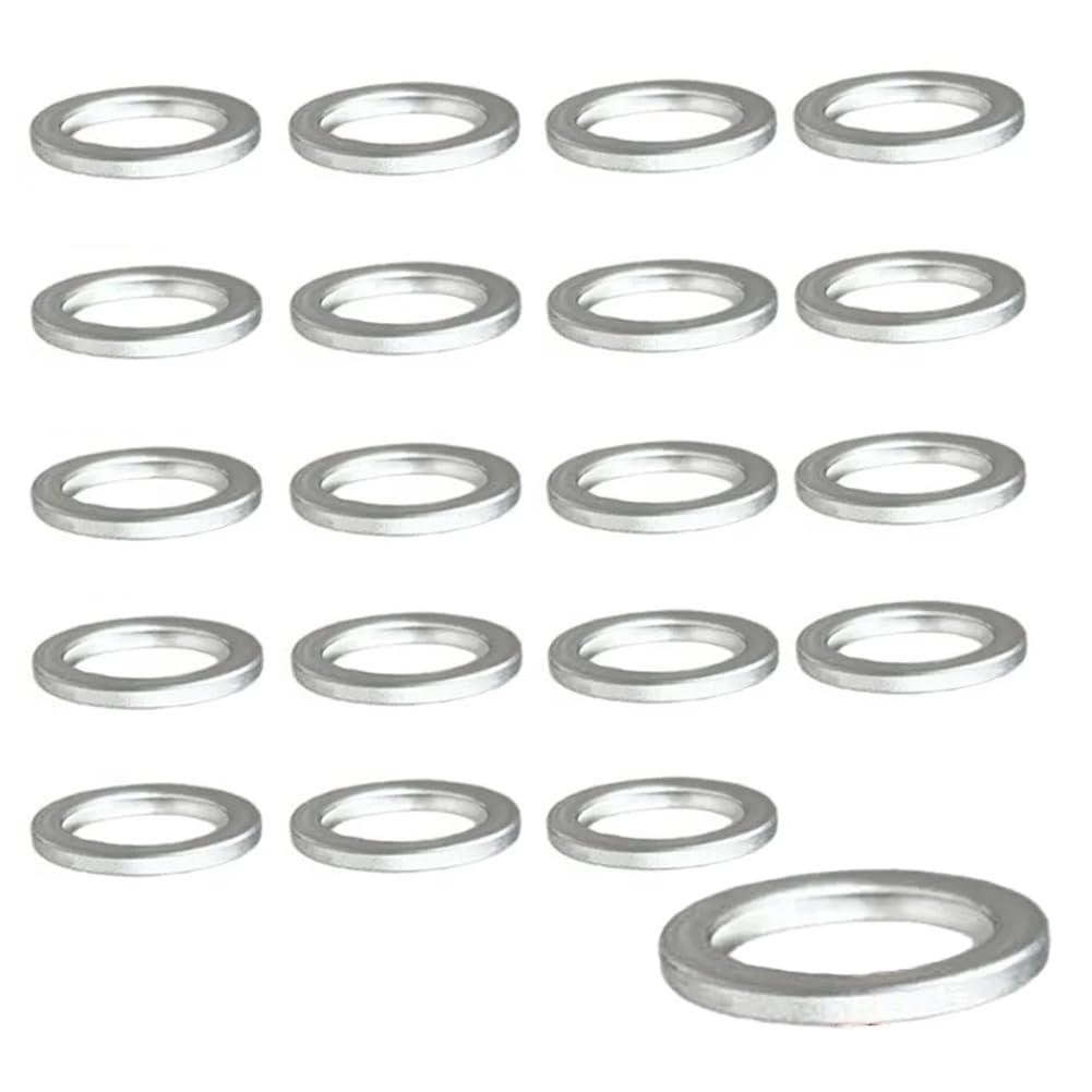 オーディオファン M10用 アルミ ドレンパッキン ドレンワッシャー 20個入り 外径約16mm×厚さ2mm オイルドレンプラグガスケット コンプレッションワッシャー シーリングリング オイル交換用 アルミニウム 20枚 - 2