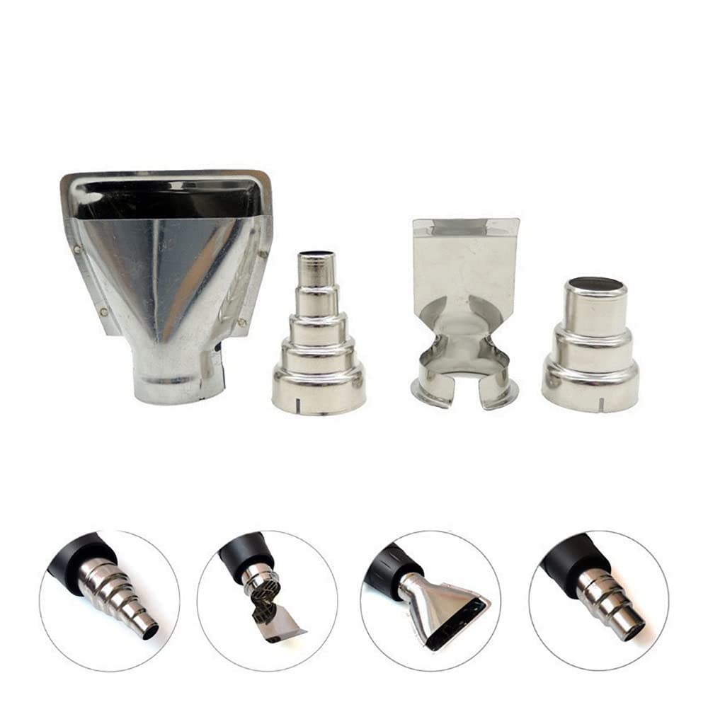 Kit di ugelli per pistola termica in acciaio inox, 4 pezzi, mini pistola termica senza fili, pistola termica per rimuovere la vernice, pistola termica per resina