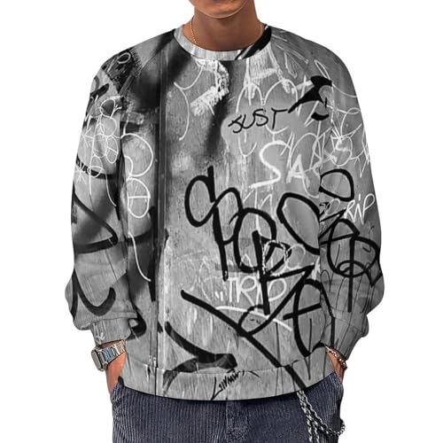 Men's Hip Hop Sweatshirt Graffiti Print Pullover Street Tops