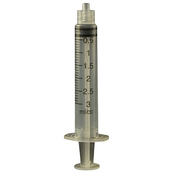 JG3CC-LL-100 3 cc Luer Lock Calibrated Manual Assembled Syringe Bag of 100 Non Sterile/Non Medical