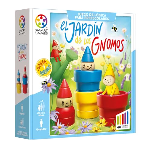 SmartGames-El Jardín De Los Gnomos Educativos 3 Años O Más | Rompecabezas Niños 48 Desafíos | Juegos Infantiles 1 Jugador (5414301526254)