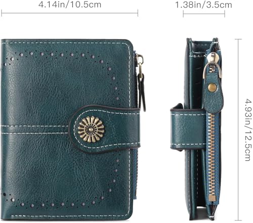 Small Leather Wallet for Women Ladies Credit Card Holder RFID Blocking Womens Mini Bifold Pocket3
