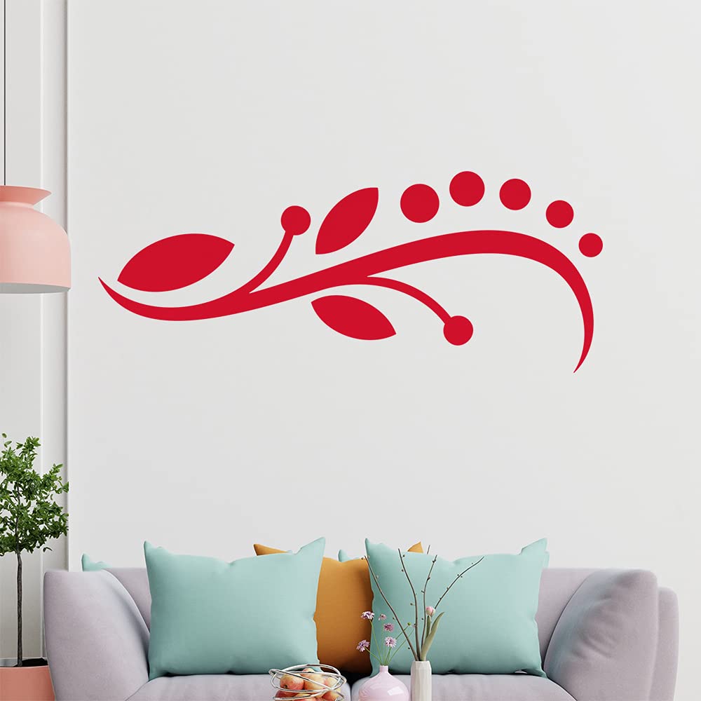 Kiwistar Adesivo Murale Fiore Con Linee E Punti, 6 Pezzi, Wall Sticker Azzurro, 40x24 Cm, Rimovibile Per Pareti E Mobili - 4