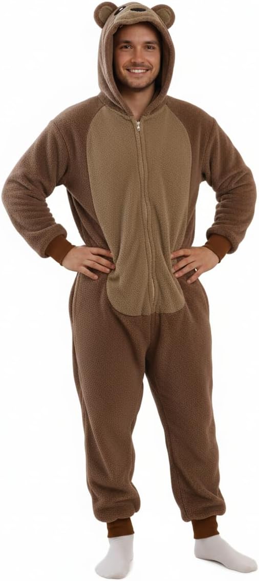 Adult Onesie Halloween Costume Unisex Animal Pajamas Cosplay One Piece Sleepwear for Women and Men