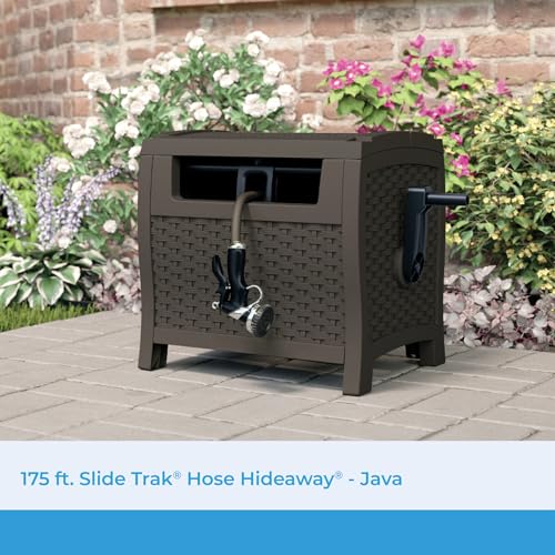 Suncast 175 ft. Wicker Style Resin Hose Hideaway with Hose Guide, Java, Made in the USA - image 2