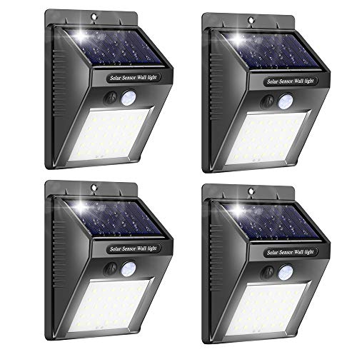 Solar Lights Outdoor, iToncs 30LED Solar Motion Sensor Security Wall Lights for Garden (4 Pack)