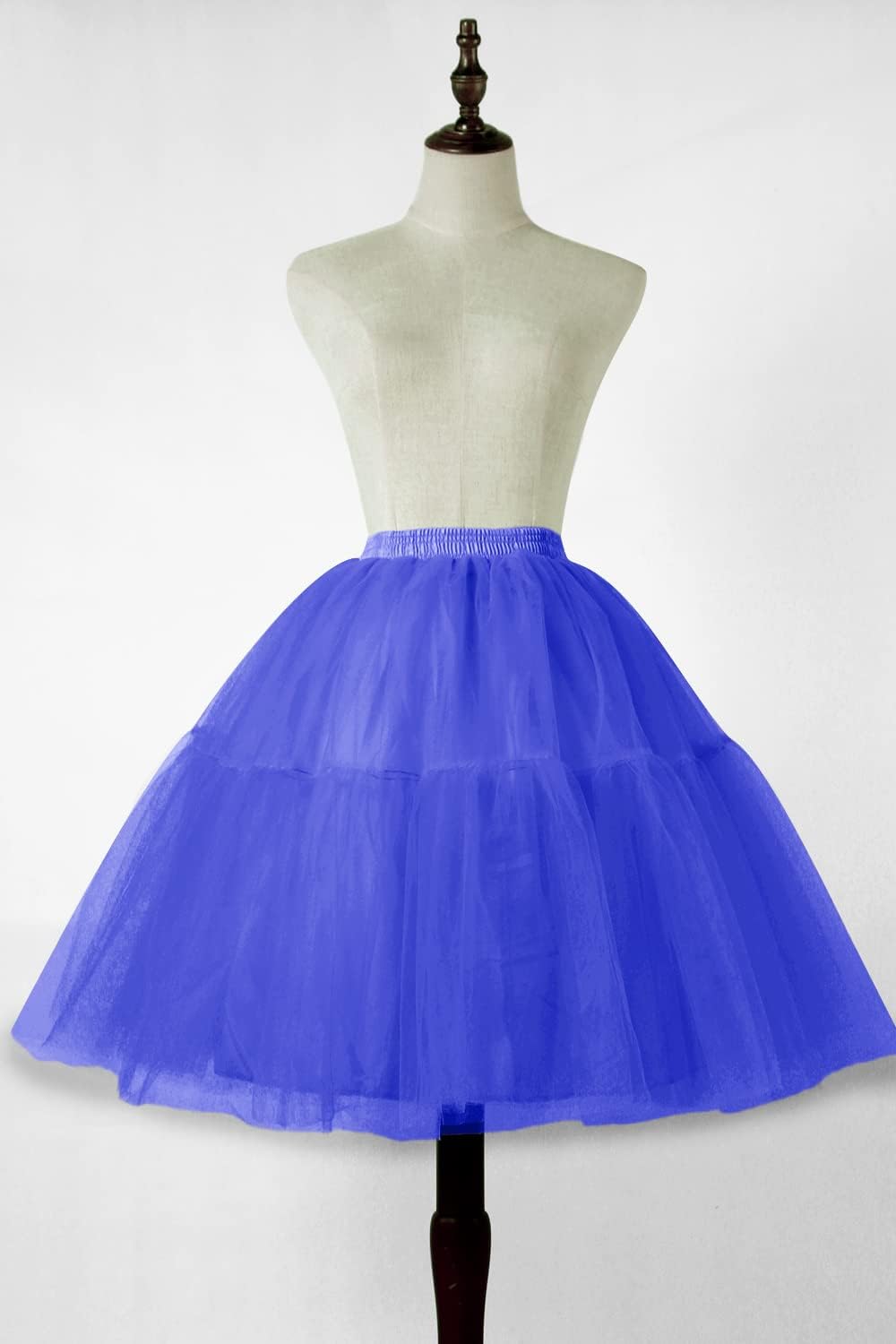 Tulle Skirt,Women's Midi Tulle Tutu Skirt Fluffy Princess Five Layers A line Party Prom Underskirt - Image 3