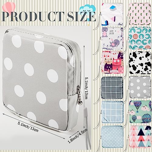 Image of Paterr 12 Pcs Period Pouch Pad Bag with Lanyard for Teen Girls Portable