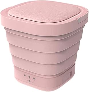 Machine à laver Mini pliante portable, godet automatique Voyage Home Voyage Sous-vêtements Laveuse pliable et sécheuse (Color : Pink)