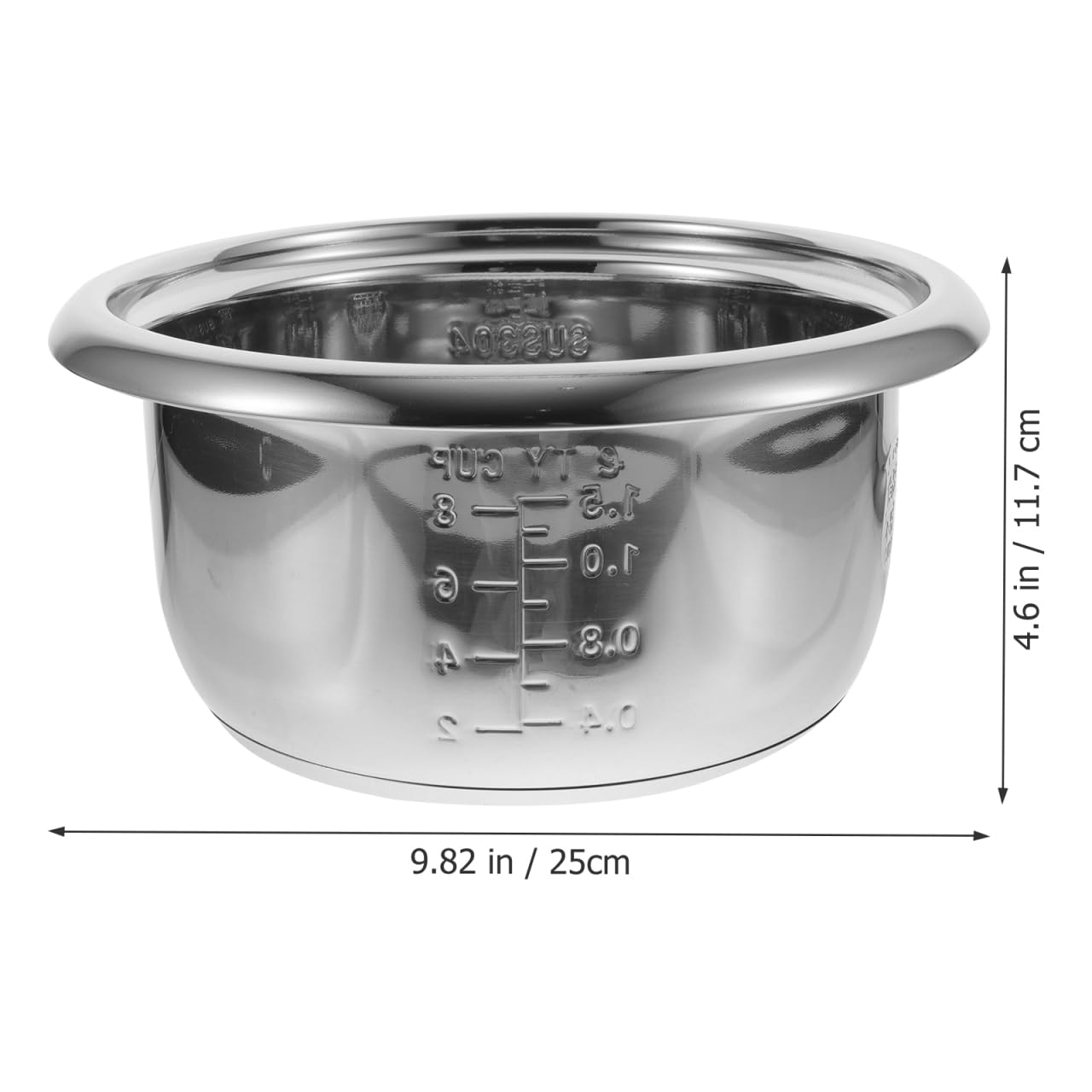 Doublure Cuve Inox Cuiseur Riz 25Cm Pot IntéRieur Remplacement Accessoire Cuisine RéSistant Anti-Rouille Chauffage Uniforme Facile À Nettoyer