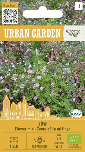 Organic Way | Mélange de fleurs - LOW Graines de fleurs | Fleurs estivales naines | Tapis fleuri coloré, dense et abondant | Pour soleil et massifs | 1 sachet