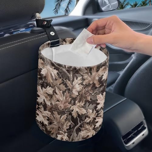 Image of Car Trash Can Camo Hunting Forest Collapsible Hanging Portable Dustbin Bin Waste Basket for Men Women Car Accessories Interior Small Trash Can for SUV Trucks