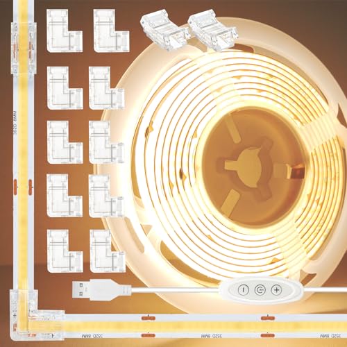 Tira de luz LED USB 5V blanco cálido con dimmer y conectores miniatura 1