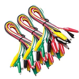 Gebildet 30pcs Meetsnoeren met Krokodillenklemmen set Geïsoleerde Testkabel Dubbelzijdige Klemmen(50cm)