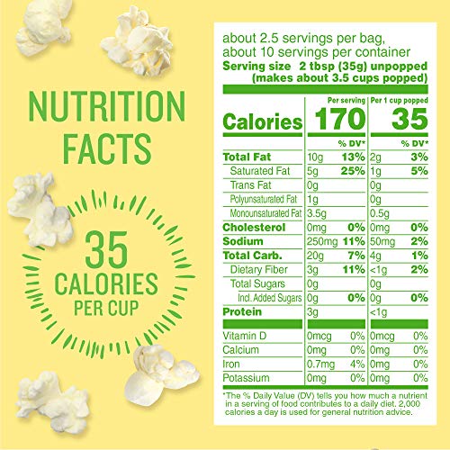 Image of Angie's BOOMCHICKAPOP Sea Salt Microwave Popcorn, 3.29 oz. Classic Bags 4-Count (Pack of 6)