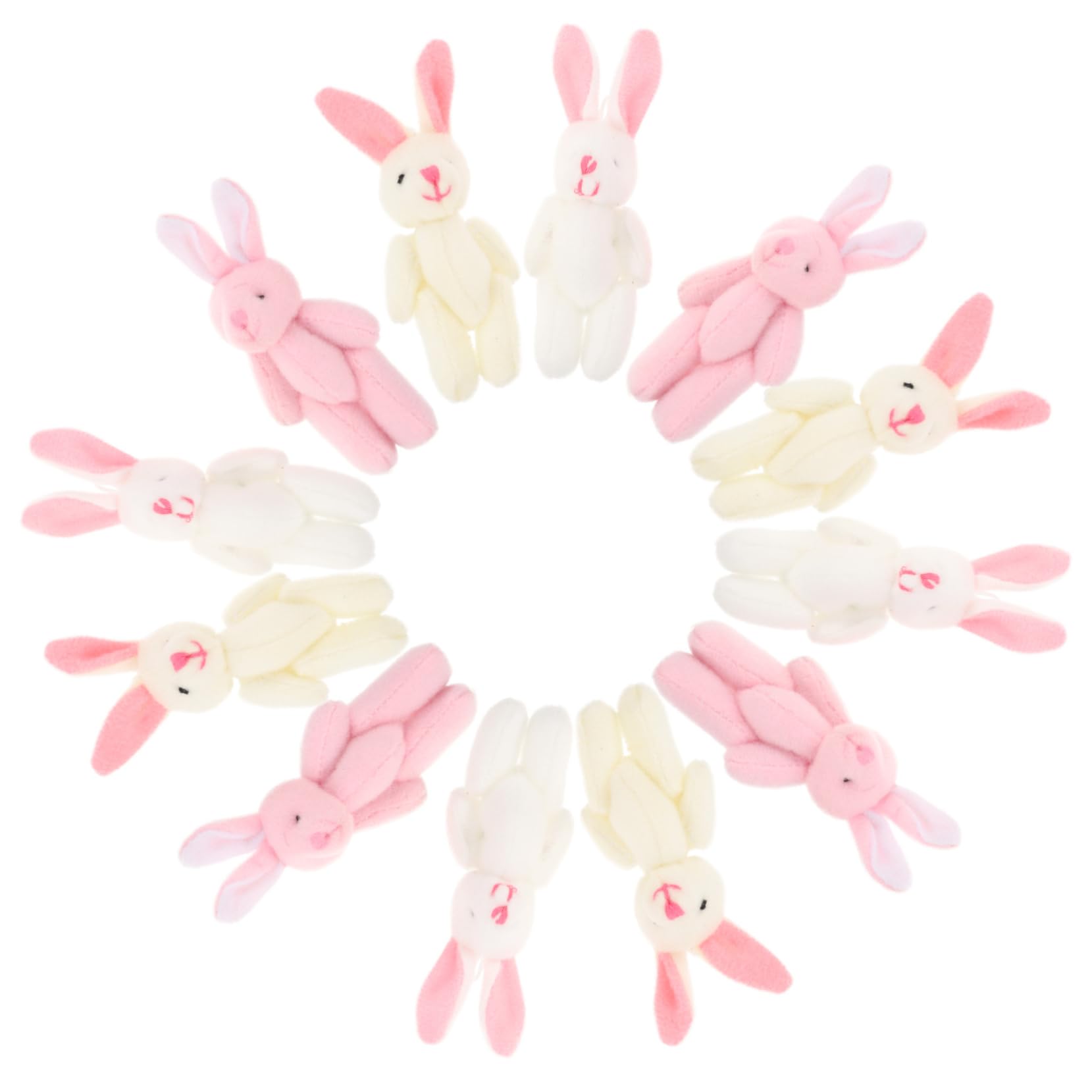 INOOMP 15Pcs Plush Bunny Pendant Tiny Joint Rabbit Stuffed Animals Cute Decor for Bags Keys Bunny Party Favors