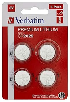Verbatim Premium Lithium Knopfzellen CR2025 4-er Pack 3V 160mAh Lithium-Knopfzellen-Batterien für Uhr Autoschlüssel Fer