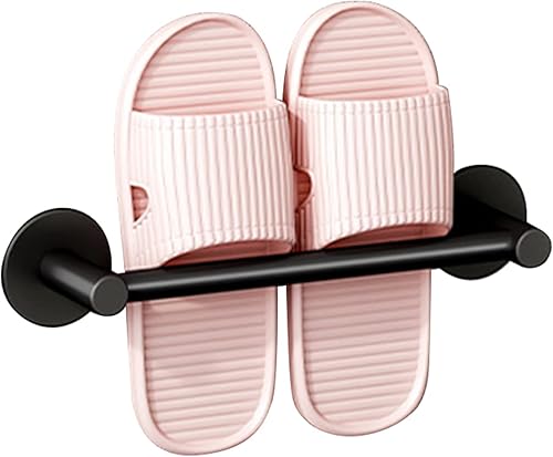 Soporte autoadhesivo de pared para deslizadores colgantes de baño, soporte para sandalias de aluminio espacial, organizador de zapatos, perchas de