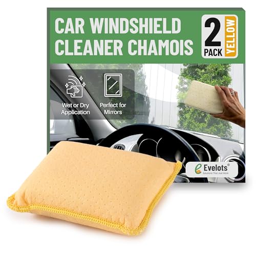 Evelots Car Windshield Cleaner Chamois, 2 Pack, Window Glass Defogger Sponge,...