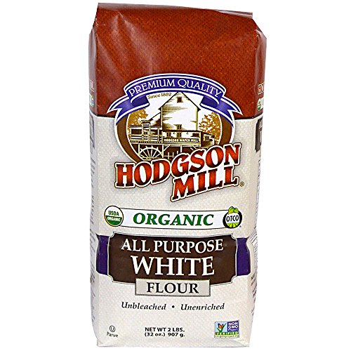 Hodgson Mill Organic All-Purpose White Flour, Unbleached, 2 LB (Pack of 6). Unbromated & Unenriched Naturally White Wheat Flour (Packaging May Vary)