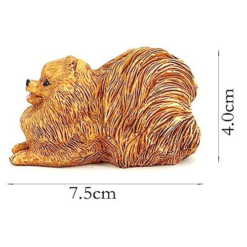 Estatua Decorativa de Perro Pomerania de Plástico miniatura 6