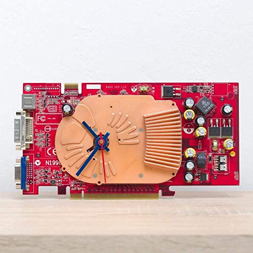 Red recycled circuit board desk clock, gift for gamers