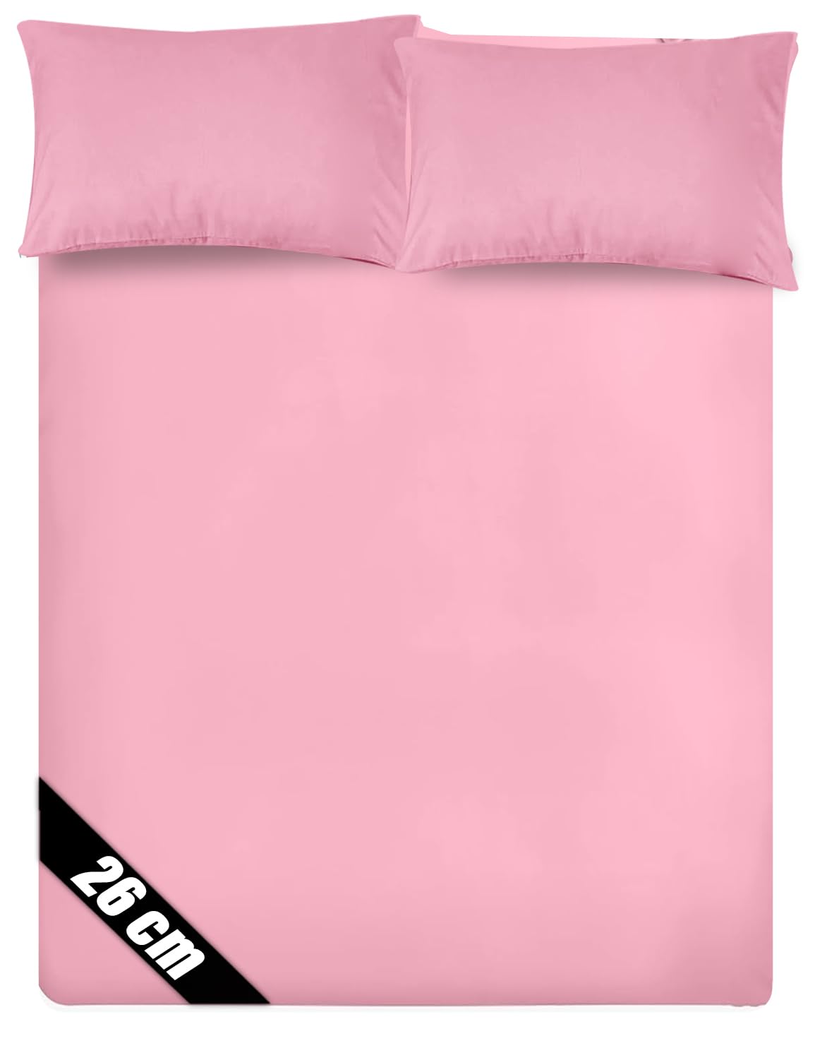 Sunshine Comforts Microfiber 4FT Fitted Sheets Breathable, Anti Wrinkle 26cm Deep Pocket Pink Bedding & Linen 122 X 190 CM Small Double Fitted Sheet 3/4 Bed Sheets Fitted