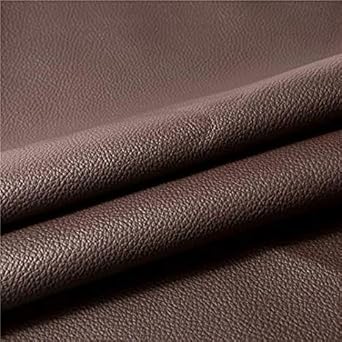 SOF Fabrics Upholstery Rexine Fabric/Artificial Leather Sheet - 140 cms Width - PU Mix, Matte Finish - 1 Meter Multiple Dark Brown