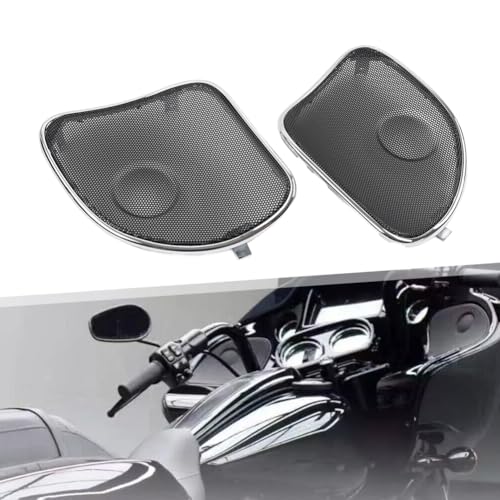 Liru 2pcs Cubierta Grill Trasera Metal Negro y Cromo para Harley Davidson miniatura 2