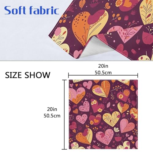 Juego de 6 Servilletas de Tela Corazón Valentín 20 x 20 pulg miniatura 7