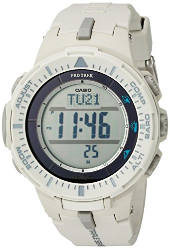 Casio Men's 'ProTrek Triple Sensor' Quartz Resin Watch, Color:White (Model: PRG-300-8CR)