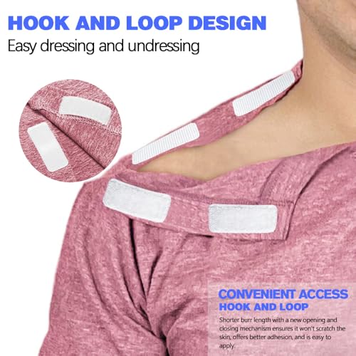 Unisex Post Shoulder Surgery Shirts for Women with All Access Stick On Fasteners Recovery Tear Away Chemo Clothing3